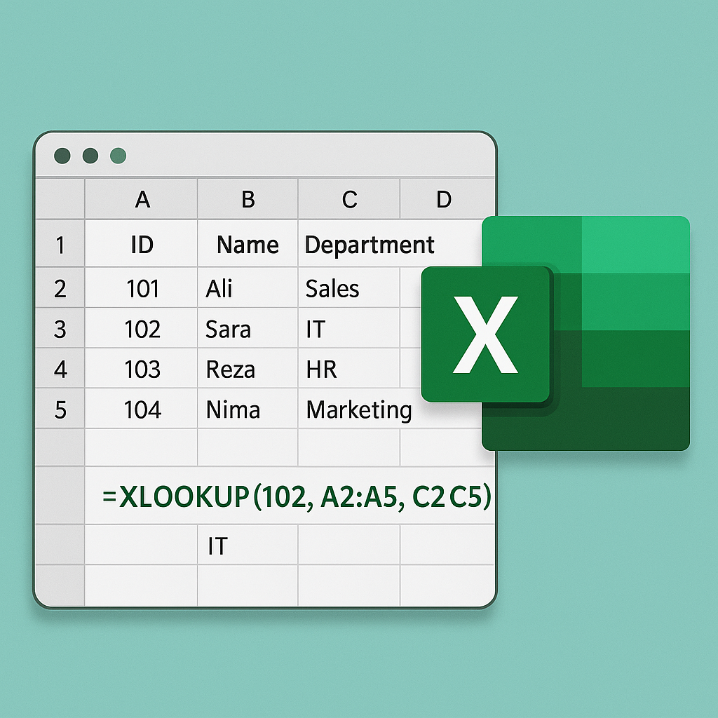 تابع XLOOKUP در Excel چیست؟ آموزش گام‌به‌گام با مثال‌های واقعی