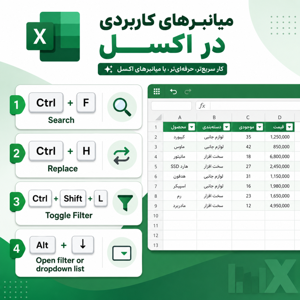 جستجو، Replace و فیلتر