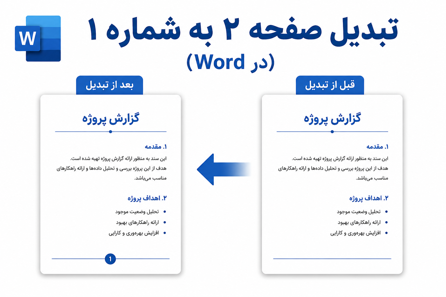 آموزش تصویری شماره‌گذاری صفحات در ورد از صفحه دلخواه